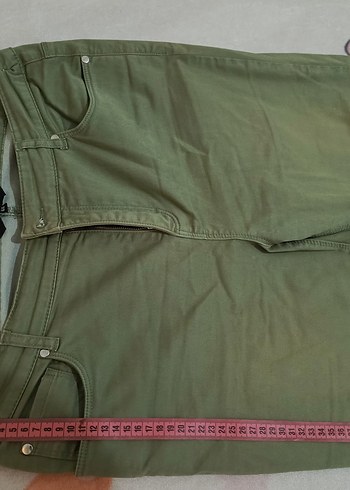 Kadın Haki Kumaş Pantolon - Görsel 3