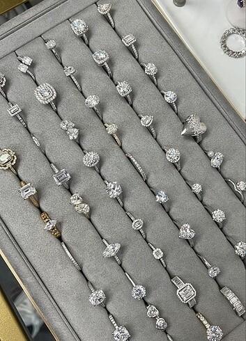 Accessorize Baget taşlı yüzük tek taş yüzük beş taş yüzük damla yüzük taşlı