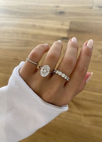 Accessorize Baget taşlı yüzük tek taş yüzük beş taş yüzük damla yüzük taşlı
