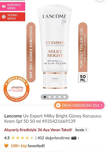 Lancôme UV Expert Milky Bright SPF50 Güneş Koruyucu 50ml - Görsel 3