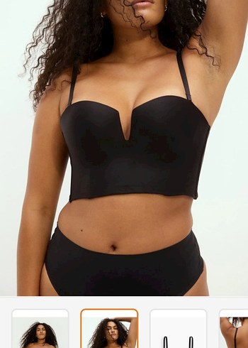 H&M sıfır ambalajında Siyah Straplez Mini Bustiyer - Görsel 2
