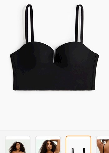 H&M sıfır ambalajında Siyah Straplez Mini Bustiyer - Görsel 3