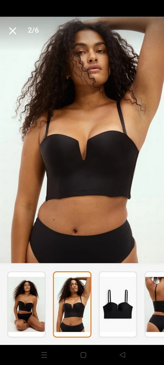 H&M sıfır ambalajında Siyah Straplez Mini Bustiyer - Görsel 2