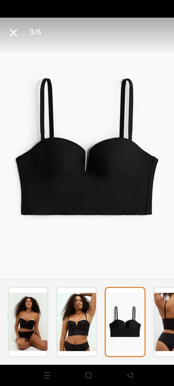 H&M sıfır ambalajında Siyah Straplez Mini Bustiyer - Görsel 3