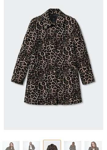 Mango Leopar Desenli Palto Sifir Ambalajinda Uygunaa