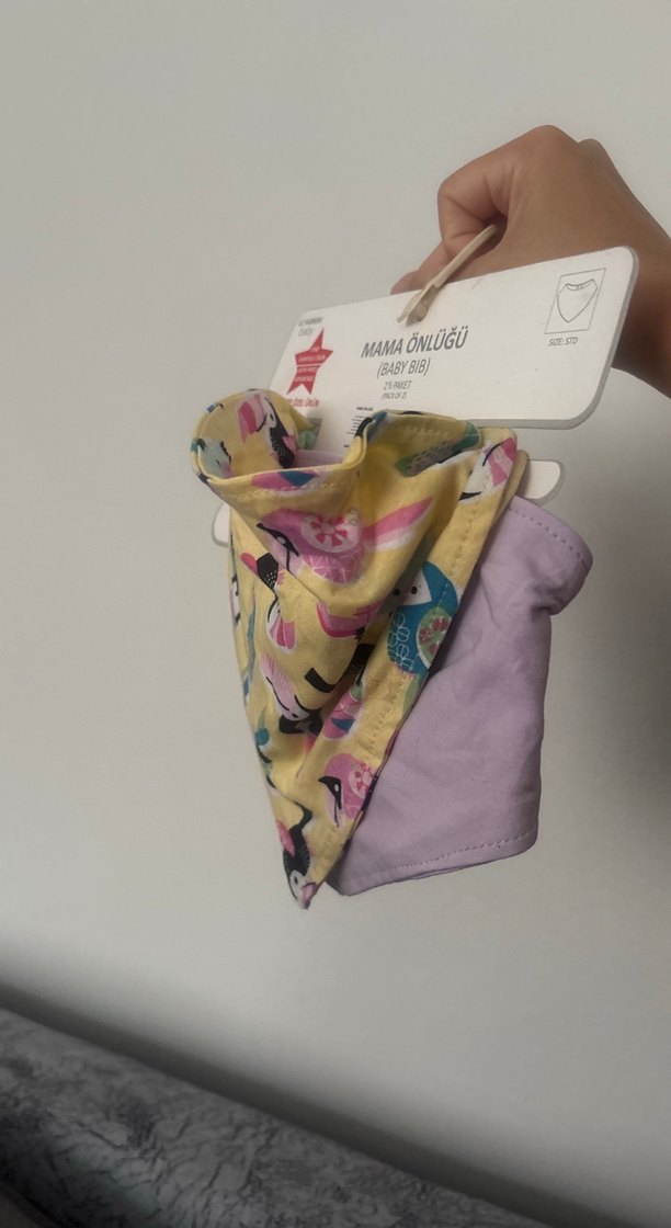 Pastel Renkli Baskılı Bebek Mama Önlüğü - Görsel 3