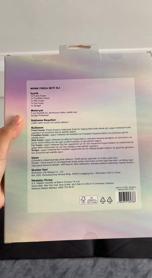 Pastel Mavi Makyaj Fırça Seti ve Sünger - Görsel 4