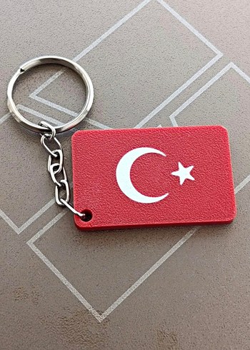 Türk bayrağı anahtarlık çift taraflı
