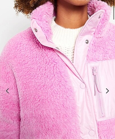 LC Waikiki Lcw Pembe Peluş Mont