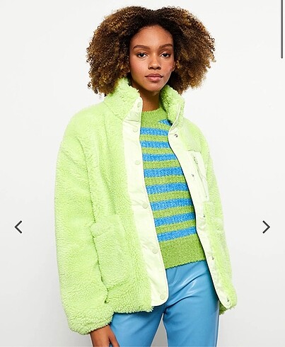 LC Waikiki Lcw Yeşil Peluş Mont