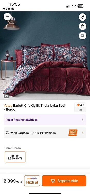 Yataş tek kişilik yorgan