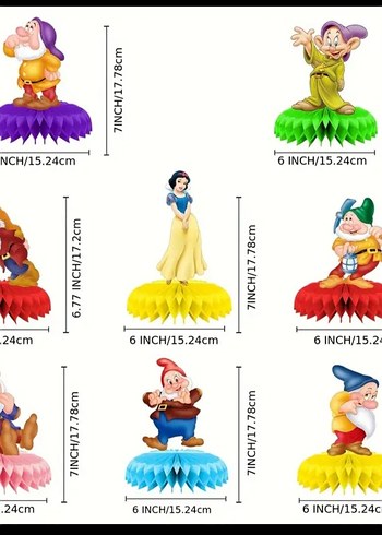 Disney Pamuk Prenses ve Yedi Cüceler Parti Dekoru - Görsel 3