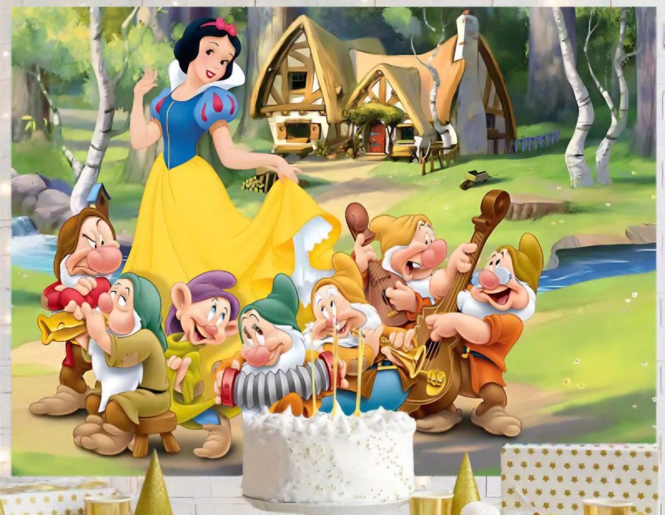 Disney Pamuk Prenses ve Yedi Cüceler Parti Dekoru - Görsel 4