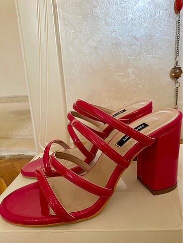 39 Beden pembe Renk Nine West fuşya topuklu ayakkabı