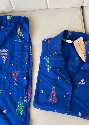 LC Waikiki Kadın Mavi Kısa Kollu Mini Pijama Takımı