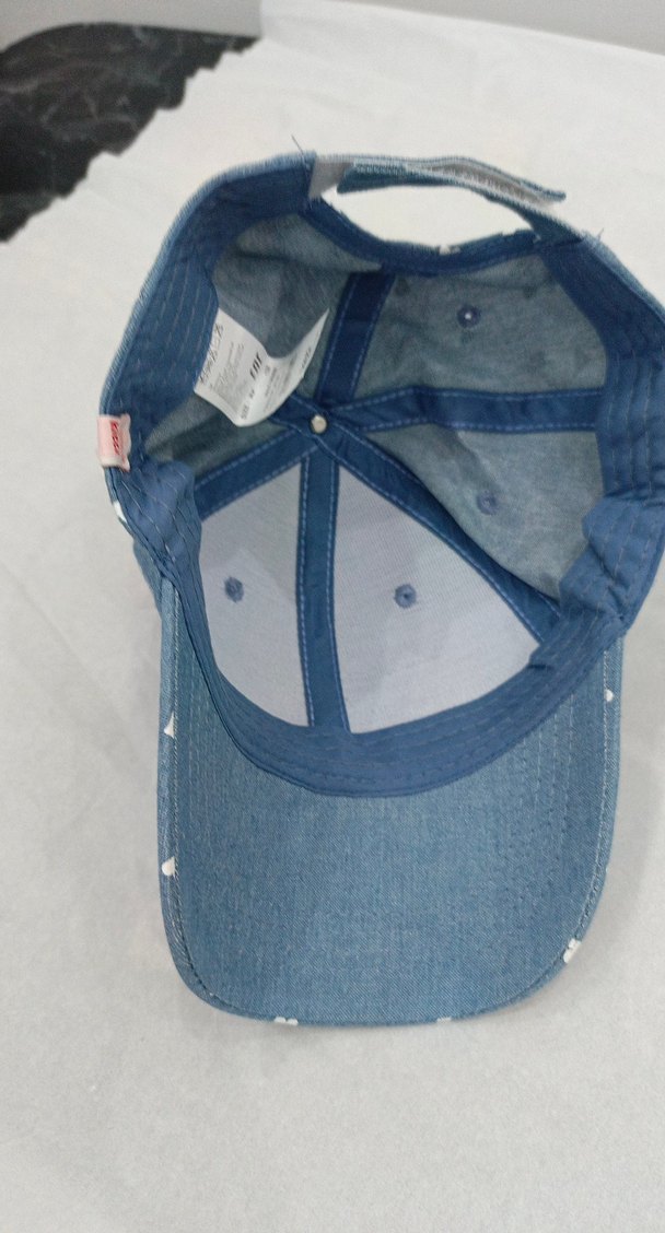 Düğmeli Açık Mavi Kalpli Denim Kadın Şapka - Görsel 2