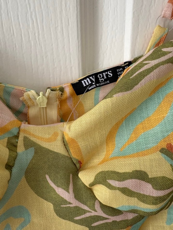 Sarı Askılı Elbise - Görsel 4