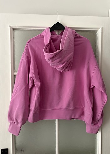 Mor Kapüşonlu Kadın Sweatshirt - Görsel 3