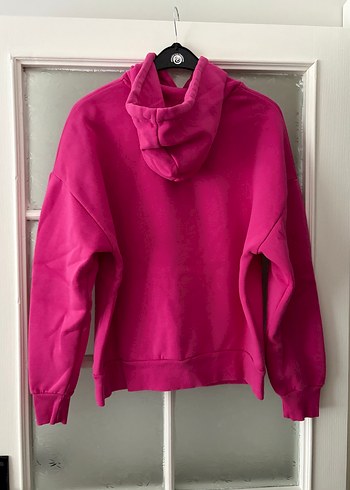 Kadın Pembe Kapüşonlu Renkli Baskılı Sweatshirt - Görsel 3