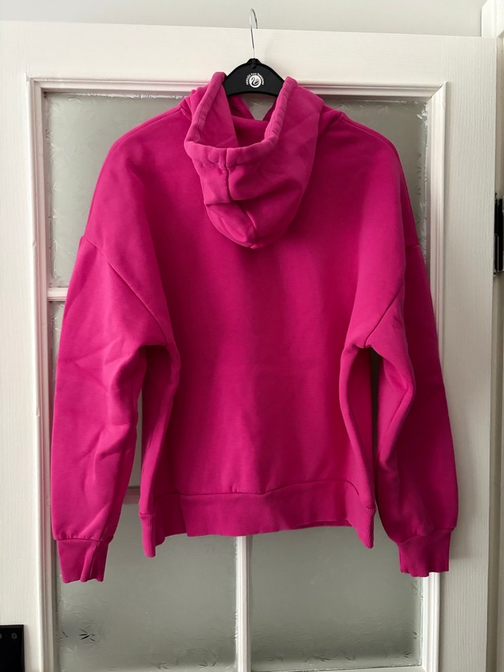 Kadın Pembe Kapüşonlu Renkli Baskılı Sweatshirt - Görsel 3