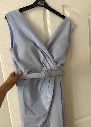 Açık mavi abiye elbise - Görsel 8