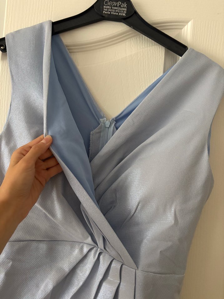 Açık mavi abiye elbise - Görsel 4