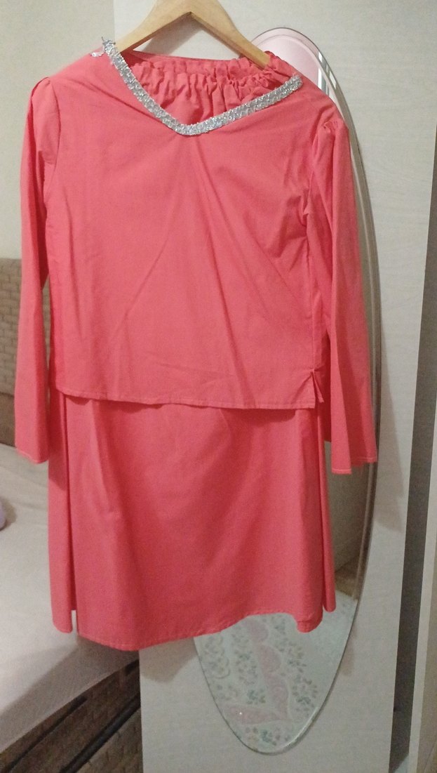 Uzun Bohem Kadın pullu Kınalık Elbise - Görsel 3