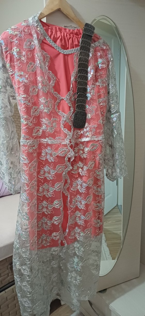 Uzun Bohem Kadın pullu Kınalık Elbise - Görsel 2