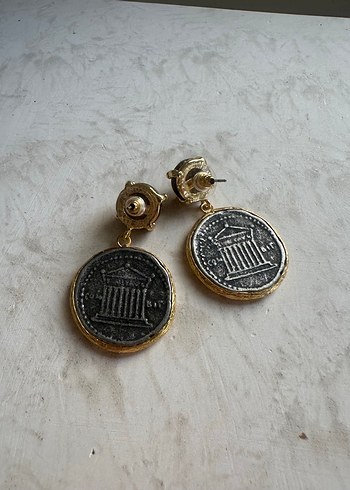 Bohem Etnik Kaplan gözü Zamak Pirinç Küpe - Görsel 2