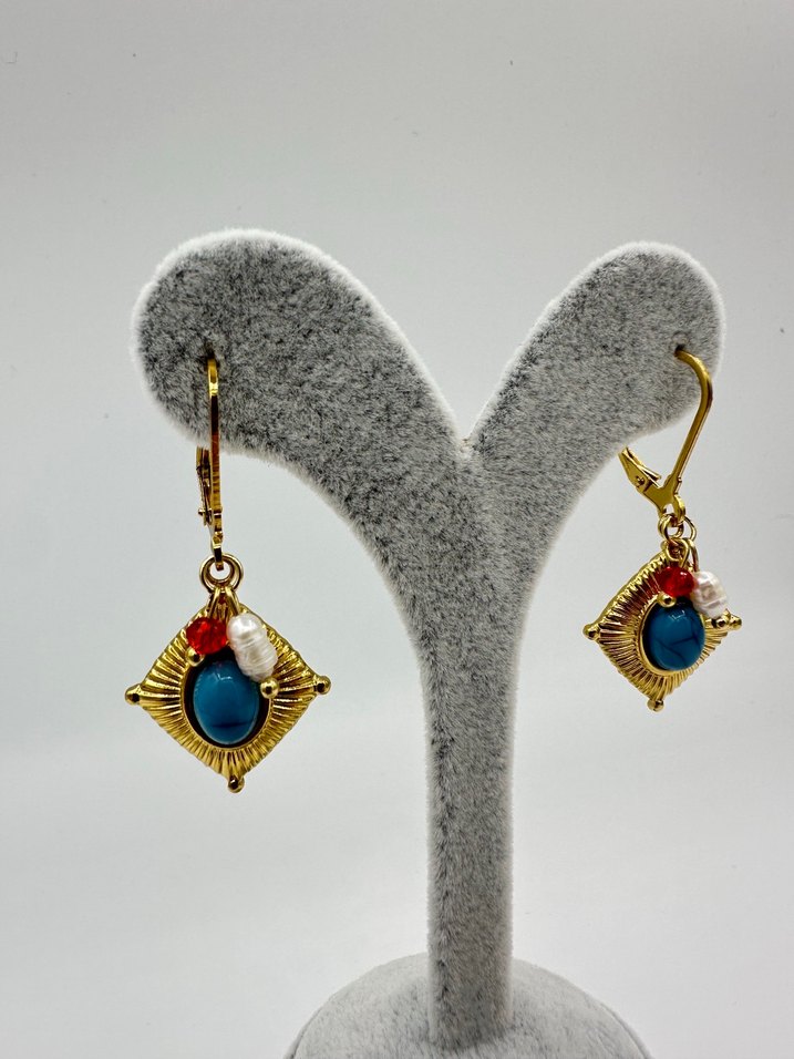 Turkuaz Bohem Çelik Takı Set - Görsel 4