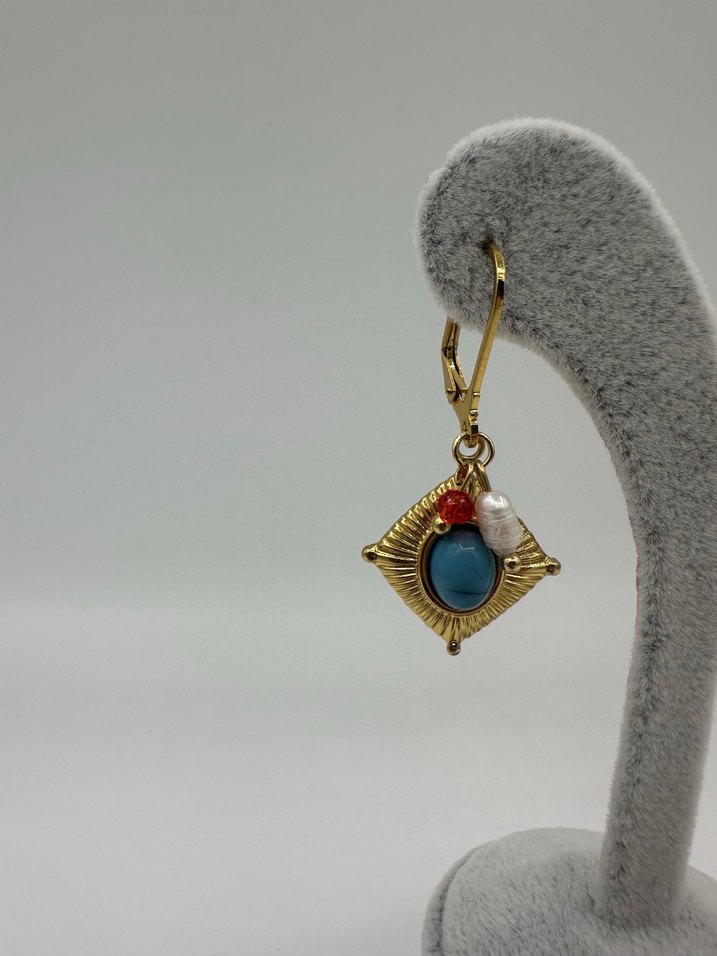 Turkuaz Bohem Çelik Takı Set - Görsel 3