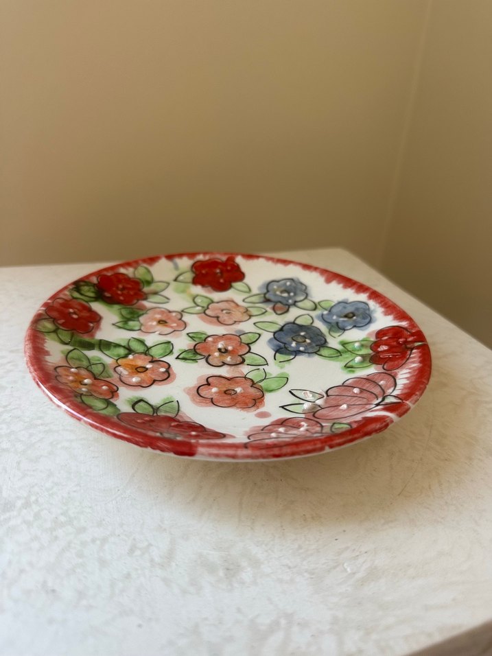 Çiçek Desenli Renkli Tekli Çocuk Tabak - Görsel 2