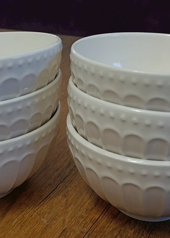 Beyaz Seramik Kase Seti 6'lı - Görsel 3