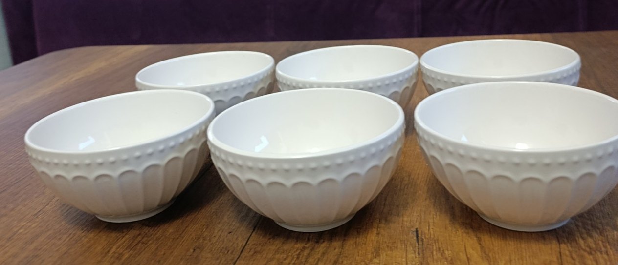 Beyaz Seramik Kase Seti 6'lı - Görsel 4