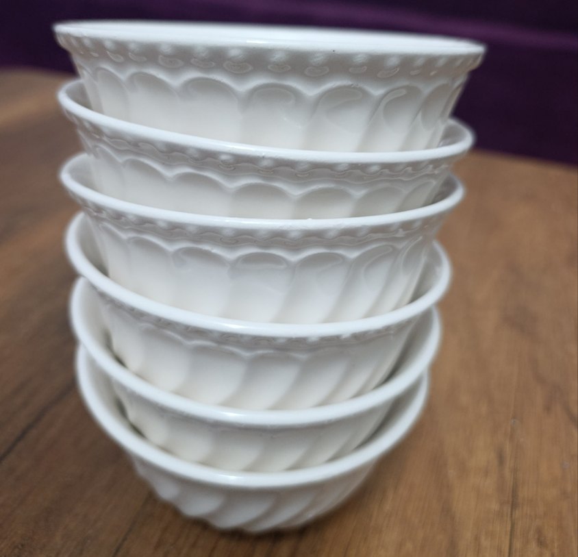 Beyaz Dalgalı Desen, seramik Kase Seti - Görsel 5