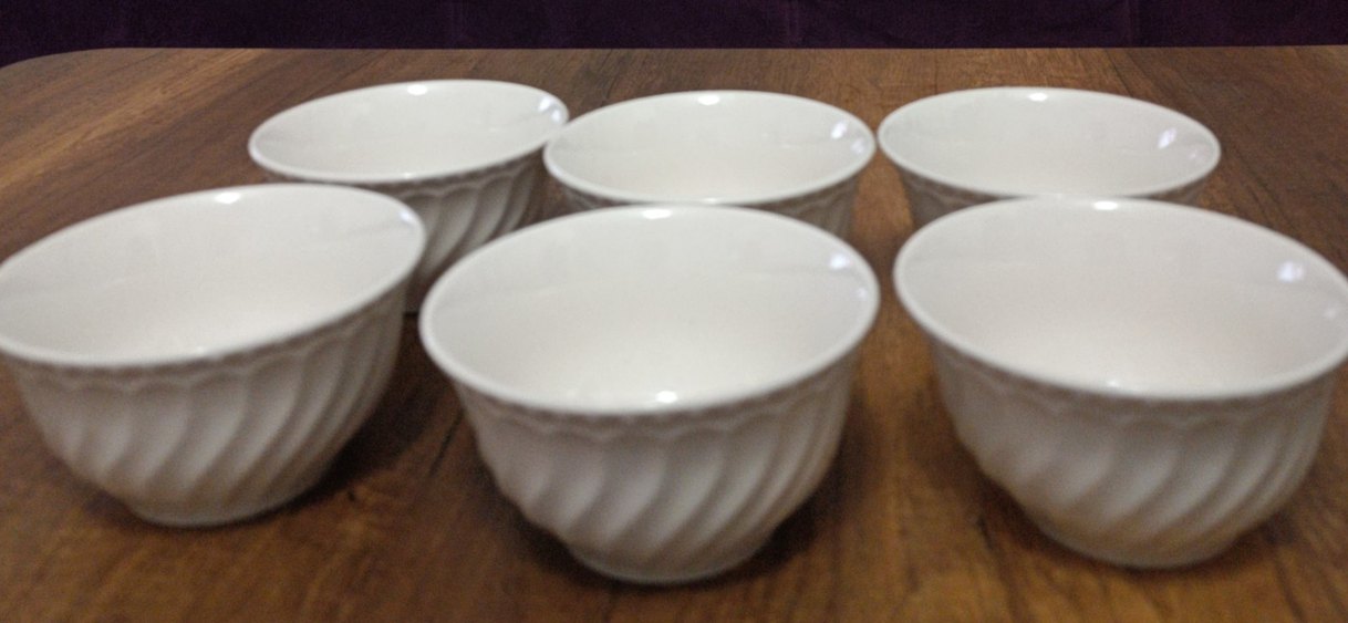 Beyaz Dalgalı Desen, seramik Kase Seti - Görsel 3