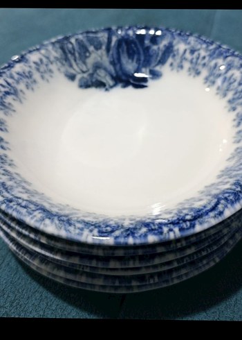 Koyu Mavi Çiçek Desenli Yemek Tabağı Seti - Görsel 3