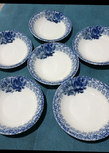 Koyu Mavi Çiçek Desenli Yemek Tabağı Seti - Görsel 5