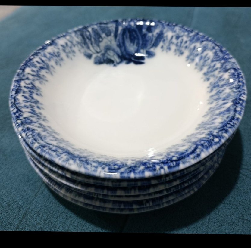 Koyu Mavi Çiçek Desenli Yemek Tabağı Seti - Görsel 3