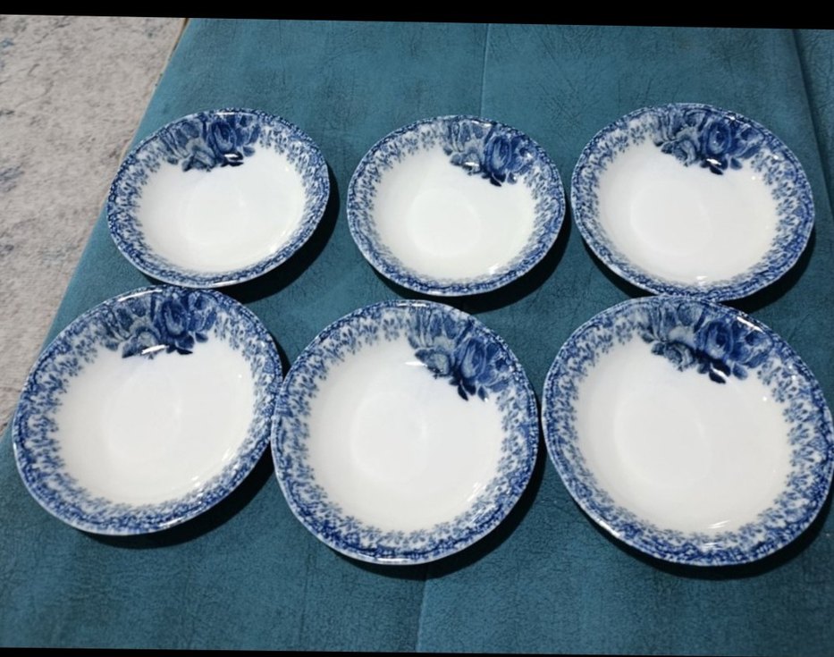 Koyu Mavi Çiçek Desenli Yemek Tabağı Seti - Görsel 2