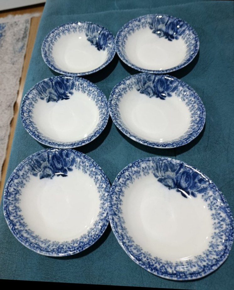 Koyu Mavi Çiçek Desenli Yemek Tabağı Seti - Görsel 4