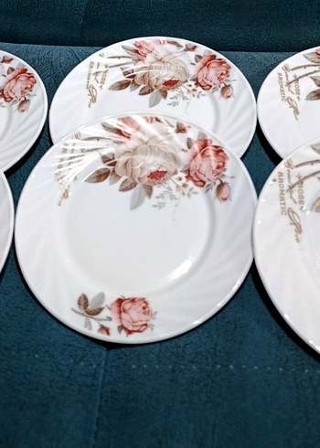 Çiçek Desenli, Beyaz pasta tabağı - Görsel 3