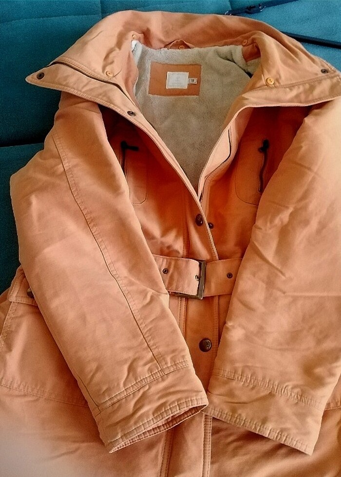 Kışlık kemerli i şık kalin kaban - Görsel 2