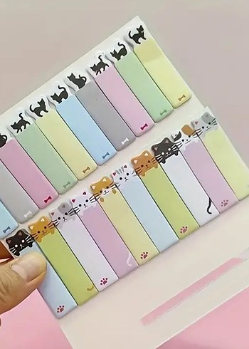 Pastel Renkli Kedi Tasarımlı Ayraç Seti
