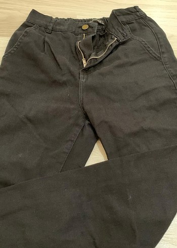 Siyah Bol Kesim Denim Kot