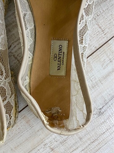 38 Beden ten rengi Renk Valentino dantel espadril