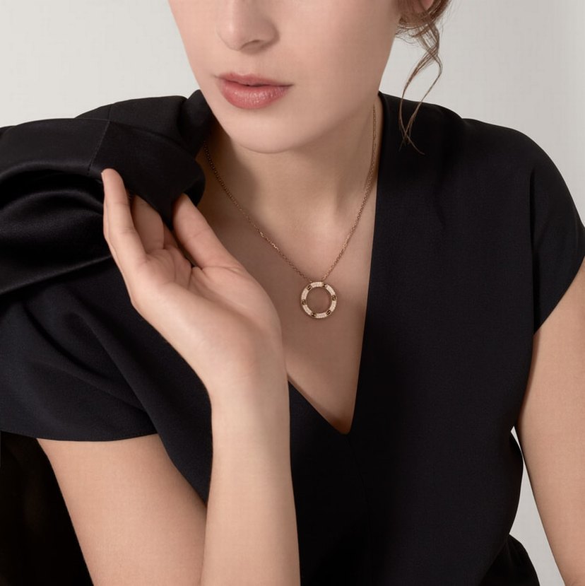 Cartier Love Full Taşlı Kolye — görsel 8/8