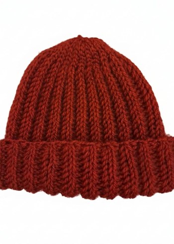 Kırmizı el örgüsü bere - Görsel 2