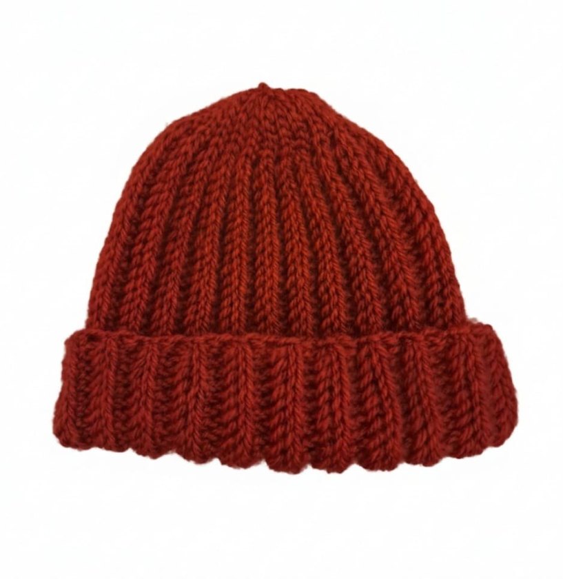 Kırmizı el örgüsü bere - Görsel 2