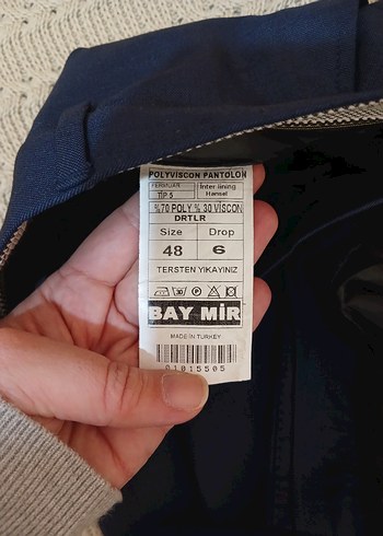 Mavi Pilili Erkek Ofis Pantolonu - Görsel 3